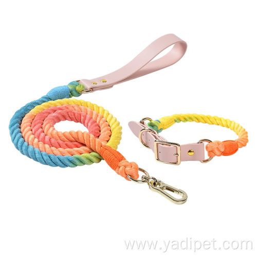 Cotton Rope Adjustable Soft Leather Collar